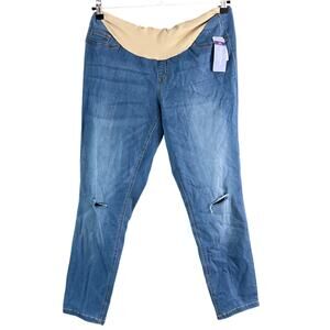 Motherhood Maternity Indigo Blue Plus Size Distressed Denim Jeans Size 2X New